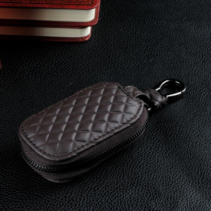 Cowhide Car Key Holder Motorcycle Mini Car Key Holder Access Card Key Storage Bag