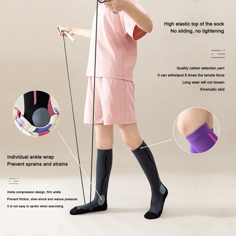 Kid's Knee Length Compression Socks Adolescent Elastic Fitness Pressure Socks