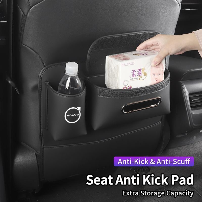 PU Leather Multifunctional Car Stickers Bag Half-Cover Anti-Kick Mat Pad For Volvo T6 S60 C70 XC40 V40 XC70 V70 S40 AWD V90 S90