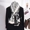 Retro Niche Design Sense Elephant Print Scarf Women Travel Fashion Light Luxury High Temperament Outer Shawl