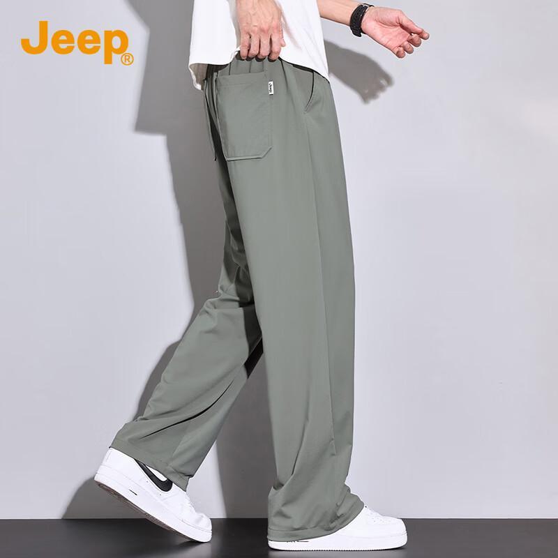 Jeep Мужские повседневные брюки из ледяного шелка свободного кроя с прямыми штанинами