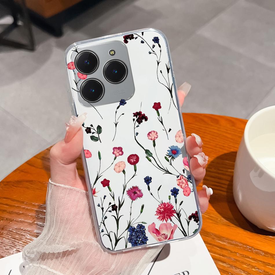 Simple Creative Case For Realme C63 C61 Transparent Back Cover For Realme C 61 C 63 Soft Slim Silicone Shockproof Funda Bumper