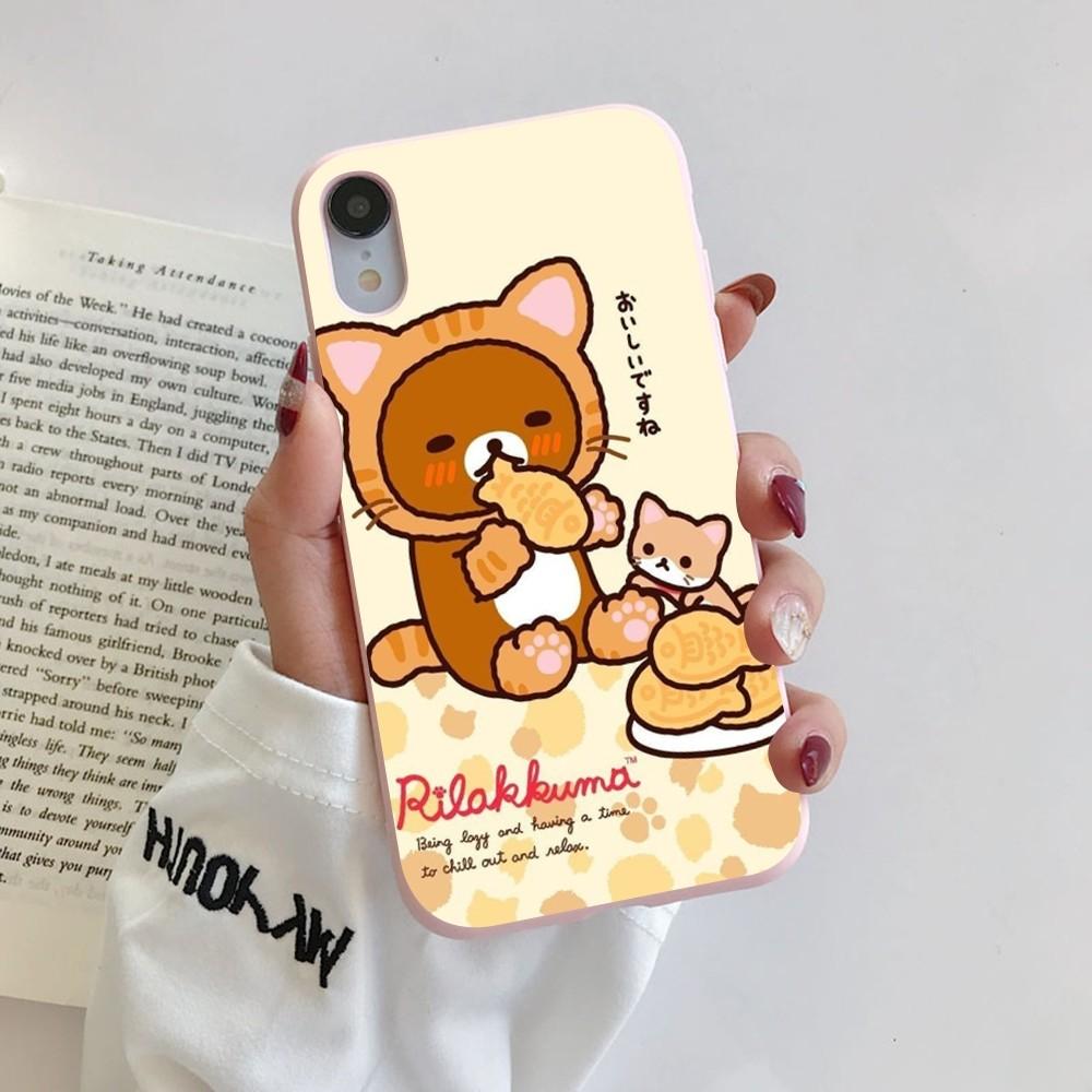 Чехол для телефона R-Rilakkuma для iPhone 14 11 12 13 Mini Pro Xs Max 8 7 6 6S Plus X XR, однотонный чехол конфетного цвета