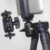 1/4''Screw Double Ball Head Bracket 360° Rotation Extend Mount for Camera Monitor Video Light Mic