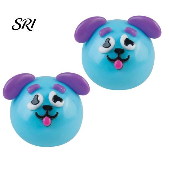 Cartoon Expression Squeeze Toy 2Pcs Dog Face Stress Relief Fidget Anti-stress Slow Rising Home Office Worker Anxiety Reduction Ball Decompression
