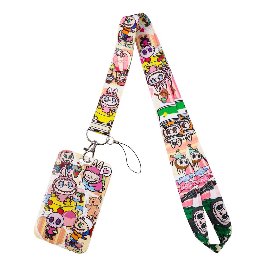 Badge Holders Card Pocket Adjustable Neck Strap for ID Cards, Office, School - Soft Fabric Lanyard for Nurses, Teachers, Kids