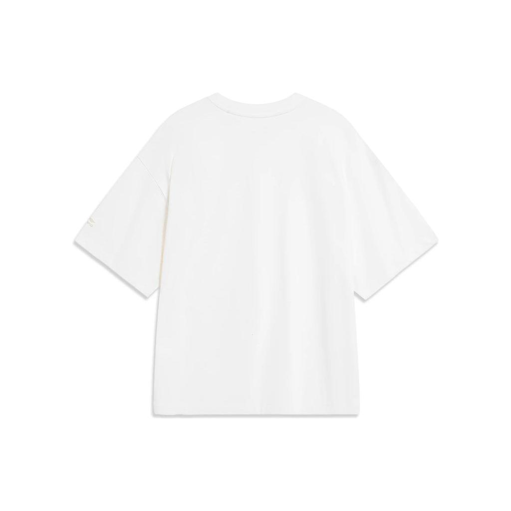 Футболка с коротким рукавом и вышитым принтом бабочки Li Ning, женские топы белого цвета AHST232-1