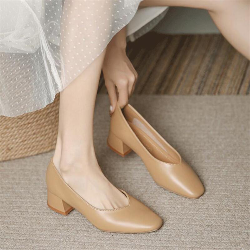 Модная женская элегантная летняя французская обувь Мэри Джейн с квадратным носком и высоким каблуком, женская ретро-повседневная обувь на низком каблуке с мягкой подошвой