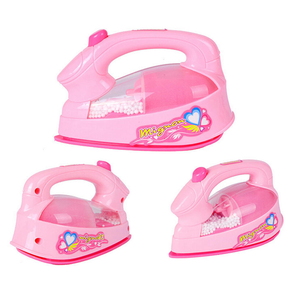 Plastic Pink Simulation Mini-Iron For Kids Pretend Play House Novelty Toy