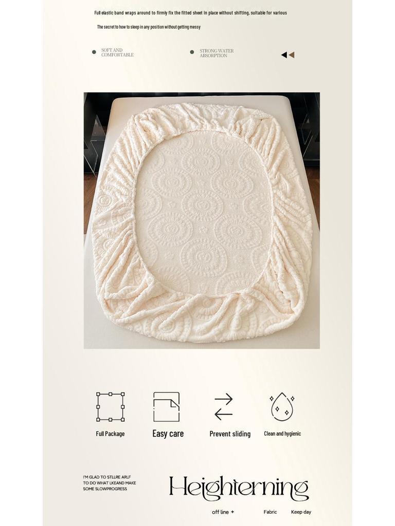 G5Z2025 Зимнее теплое плюшевое нескользящее тафтовое натяжное постельное белье - Односпальный/Двуспальный размер