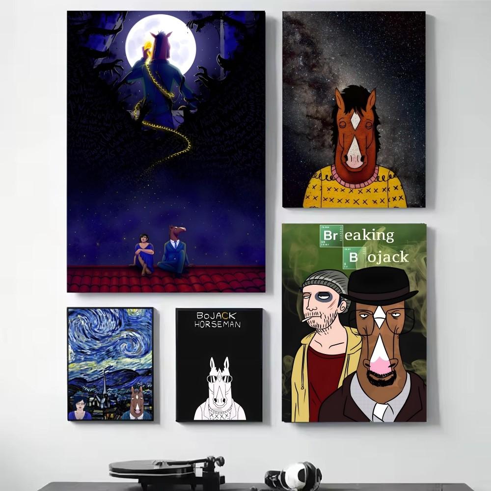 1 шт. Забавный постер B-BoJack Horseman HD постеры для дома, комнаты, бара, кафе, декора, художественная настенная живопись, картина