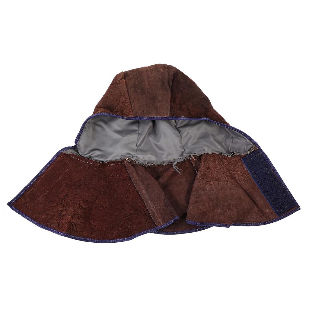 Welding Hood Cowhide Flame Resistant Cap Welding With Neck Drape Welding Equipment Supplies Safety Gear Headwear