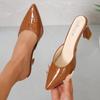 Fashion Summer Ladies Shoes 2024 New Retro Pointed Toe Women's Slippers Dress Office Slip On Ladies Heeled Shoes Thin Heel Female Mules