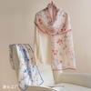Long Silk Scarf Women Thin Lightweight Printed Shawl Elegant Daily Wear