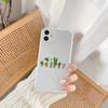 JAMULAR Cute Cactus Green Leaf Clear Phone Case For iPhone 11 12 13 Pro Max  X XS XR SE2 7 8 6Plus Funny Plants Soft TPU Cover