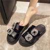 Crystal Women Flats Slippers Shoes 2025 Flip Flops Summer New Fashion Brand Open Toe Beach Outdoor Sandals Pumps Slides Mujer