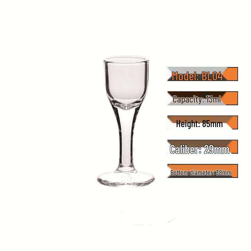 High-Stem Transparent Thickened Glass Maotai Liquor Cup with Decal