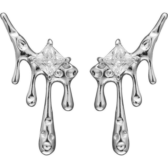 1 пара модных дизайнерских сережек-гвоздиков из металла серебряного цвета для женщин и девочек Treny Sqaure Zircon Brincos Jewelry