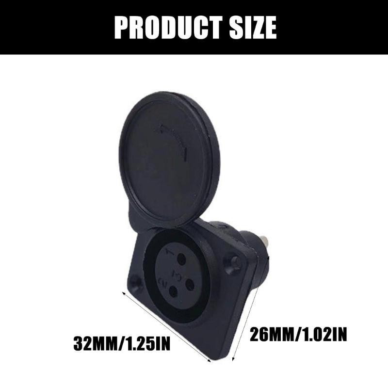 1PCS 3pin XLR Female Socket Connector Panel Mount Mixer Microphone Audio Speakers Plug Adapter with Protective Cover