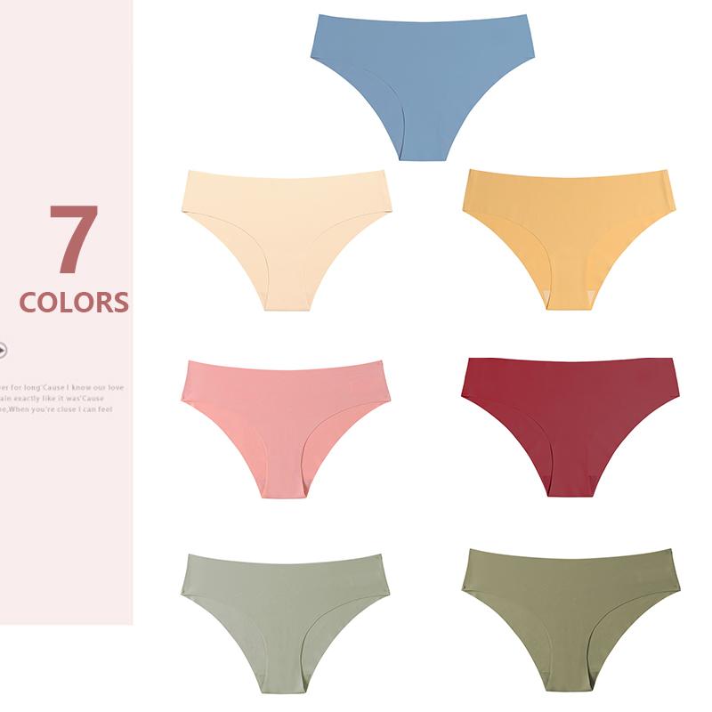 Flarixa 3 шт., бесшовные женские трусики из ледяного шелка, стринги, дышащие удобные женские трусы с низкой талией, женское сексуальное женское белье