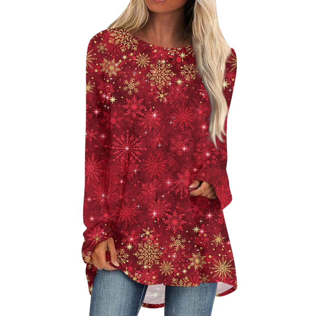 Женский модный свободный пуловер средней длины с круглым вырезом и принтом, рукава реглан, повседневный топ с длинными рукавами