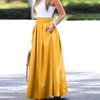 Women Maxi Skirt High Waist Breathable Large Hem Long Skirt with Pockets Commuter Style Party Slimming Skirt