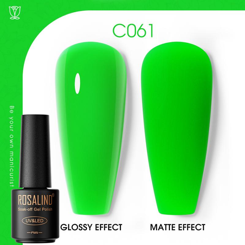 ROSALIND Лазерный верхний слой гель-лака для ногтей Яркий полуперманентный отмачиваемый УФ-лак для ногтей Многоцветный гель-лак Гибридный для дизайна ногтей Светодиодная/УФ-лампа
