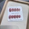 Short Pink Butterfly Nail Tips With Sparkle Cat Eye Effect Handmade Press-On Nails Women