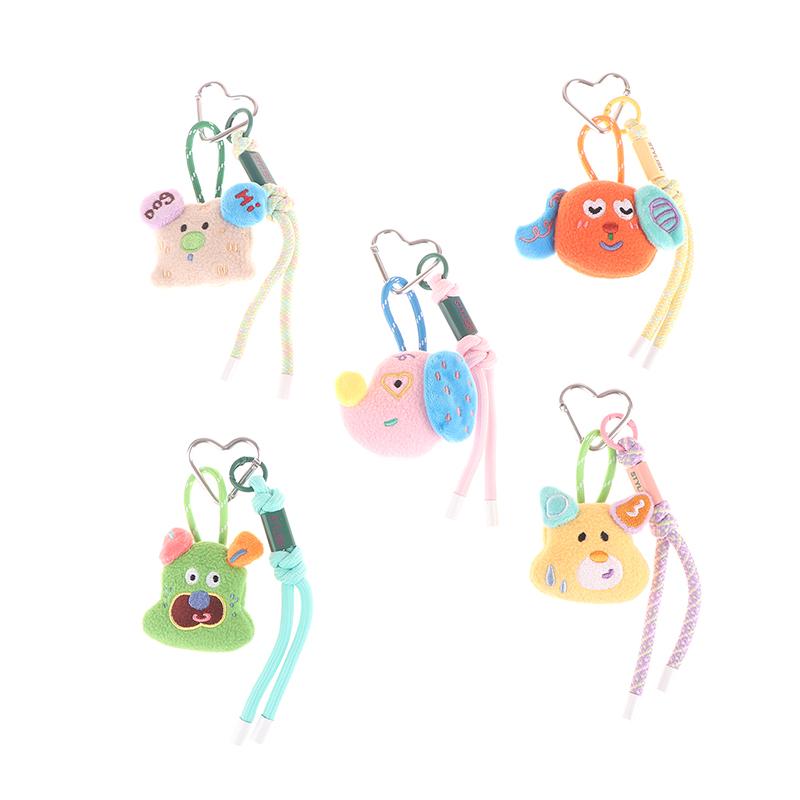 Кавайный брелок для ключей с куклой животного, милый мультяшный брелок с плюшевыми куклами, красочное плетеное веревочное кольцо для ключей, подвеска для сумки, подарки для пары