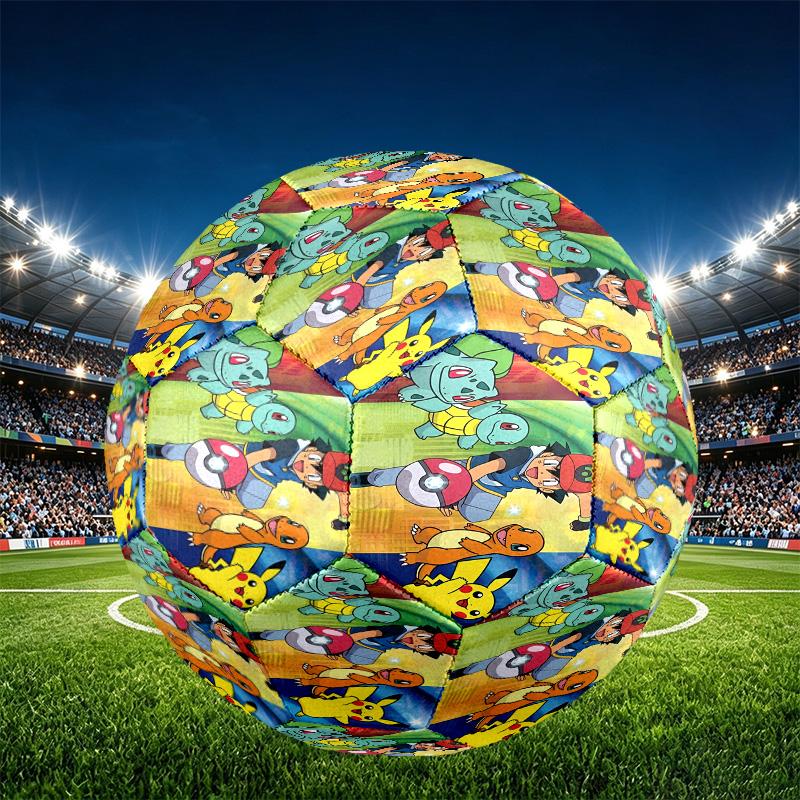 Pokemon Print Size 5 Soccer Ball, PU Wear Resistant Football for Match Training and Daily Practice, Birthday Gift for Soccer Fans