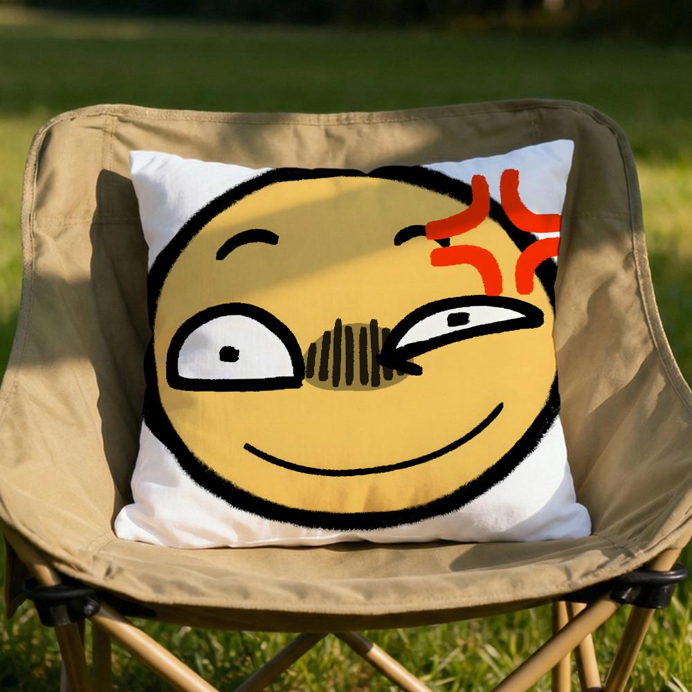 Soybean Expression Cushion Cover Soft Reversible Durable Pillow Cover MultiScene Use for Home Car Daily Comfort