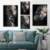 African Art Black Gold Women Posters and Prints Modern Portrait Canvas Painting Wall Art Picture for Living Room Home Decoration
