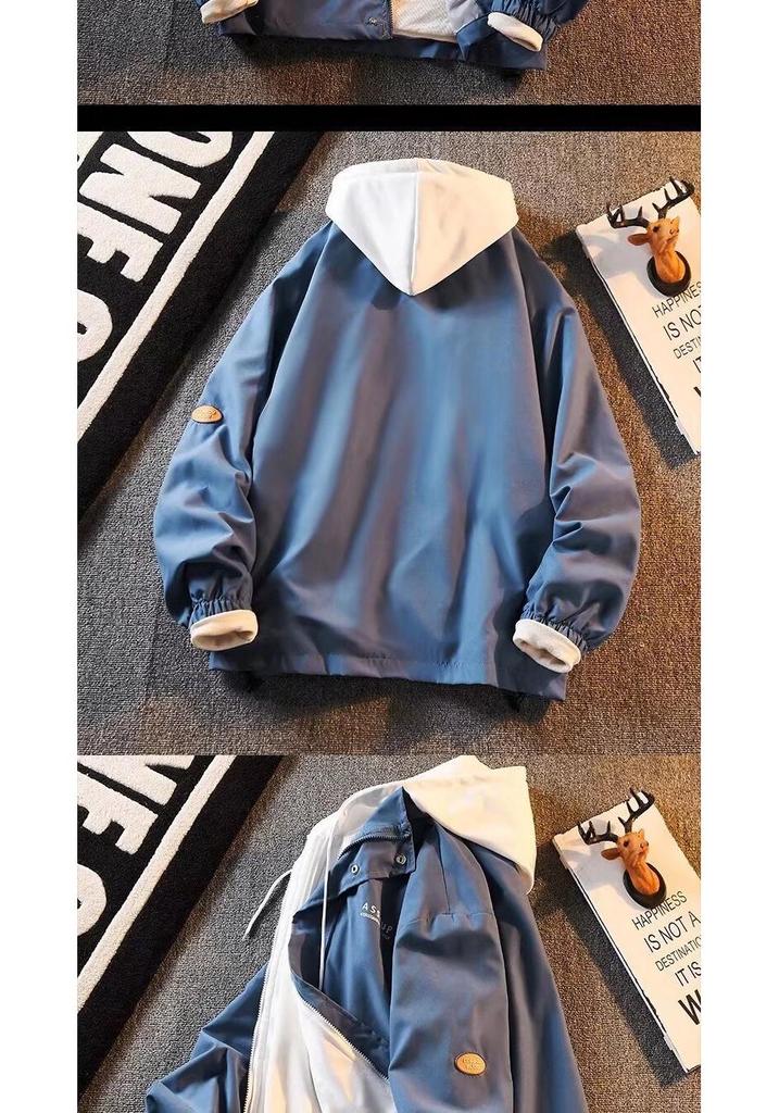 Men's Hooded Jacket: Autumn Winter Two-Piece Look, Casual Loose-Fit Sportswear, 2026 Style for Teens