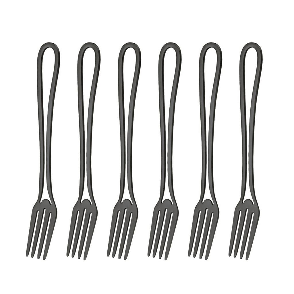 Набор обеденных вилок Rainbow из 6 вилок для салата из нержавеющей стали, набор столовой посуды, десертные вилки, столовые приборы, столовые приборы, 8 дюймов