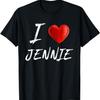 Я люблю сердце ДЖЕННИ Фамилия Футболка