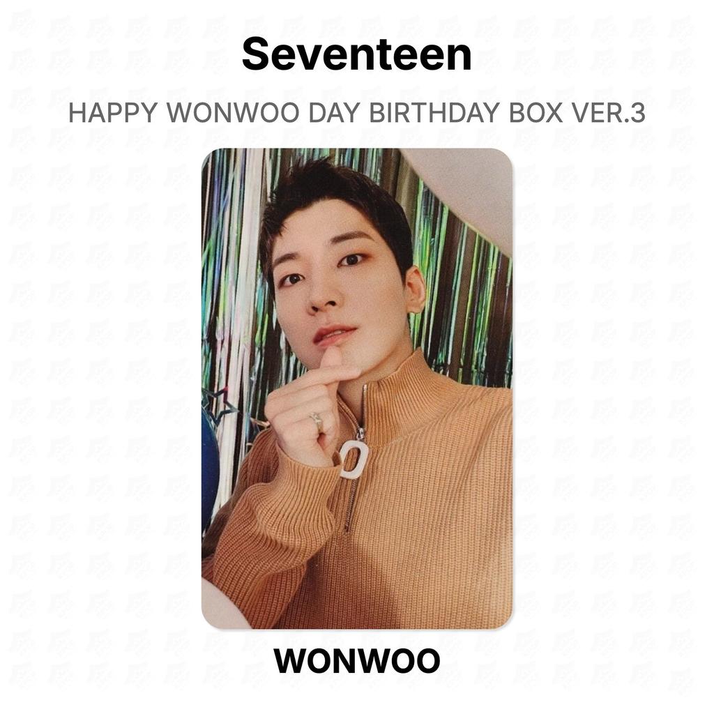 Seventeen С ДНЕМ РОЖДЕНИЯ WONWOO КОРОБКА С ПОДАРКАМИ ВЕР.3 Официальная Фотокарточка