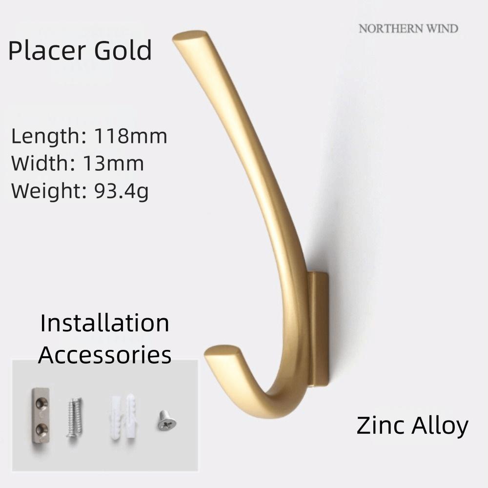 Modern Coat Hook Metal Wall Mounted Hanging Mounting Hardware Clothes Hanger Wardrobe Organizatio