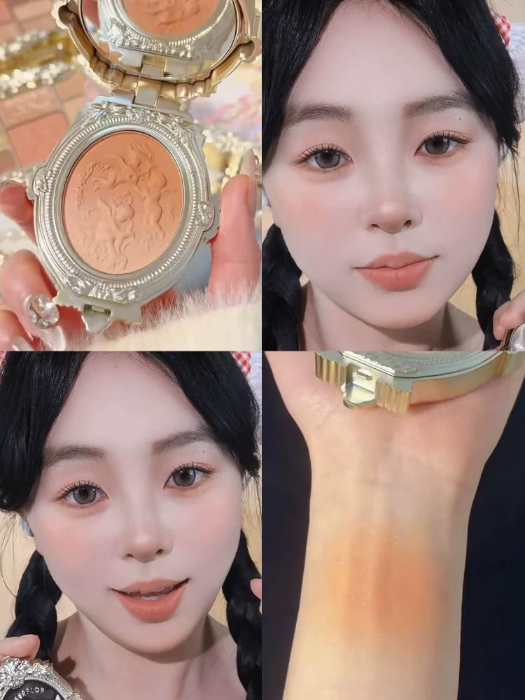 Cheerflor Angel Relief Gradient Blush Popular Shrink-Expand Color Korean Style Natural Single Color for Women