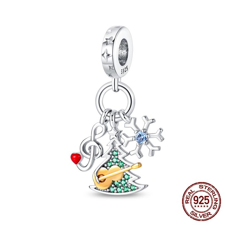 Зимние Шармы Медь Лось Медведь Санта Клаус Шармы Бусины Подходят для Оригинальных Браслетов Для Женщин Сделай Сам Праздничные Ювелирные Изделия Подарки