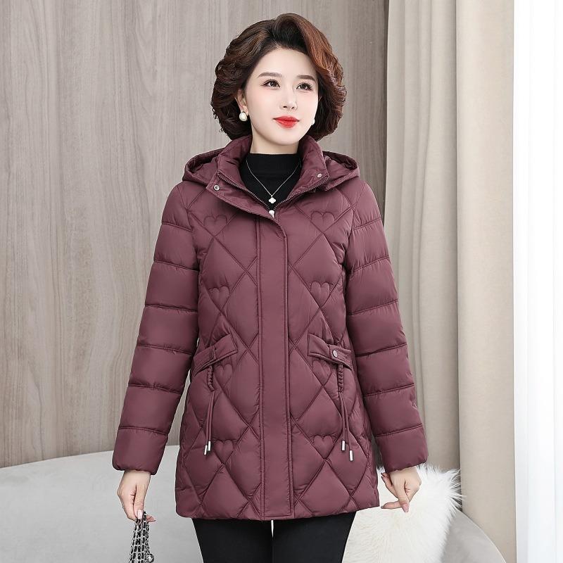 Mom's Winter Down Cotton-padded Clothes Middle-aged Women's Winter Cotton-padded Jackets New Wide Too Autumn and Winter Jackets Thickened