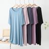 2025 Лето Женское Большого размера Хлопковое Тонкое Свободное Домашнее Платье с Круглым Вырезом для Беременных