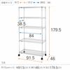 Doshisha Luminous Regular Steel Rack, 90cm Wide, 5 Shelves, Gap Storage, Rust-Resistant, Commercial Grade, 250kg Load Capacity (Per Shelf), Casters, W