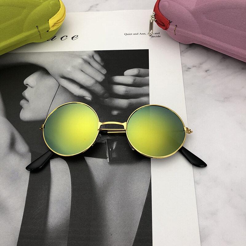 Fashion Children's Round Frame Sunglasses Male Baby Color Film Reflective Round Prince Glasses Trendy Female Child Sunglasses