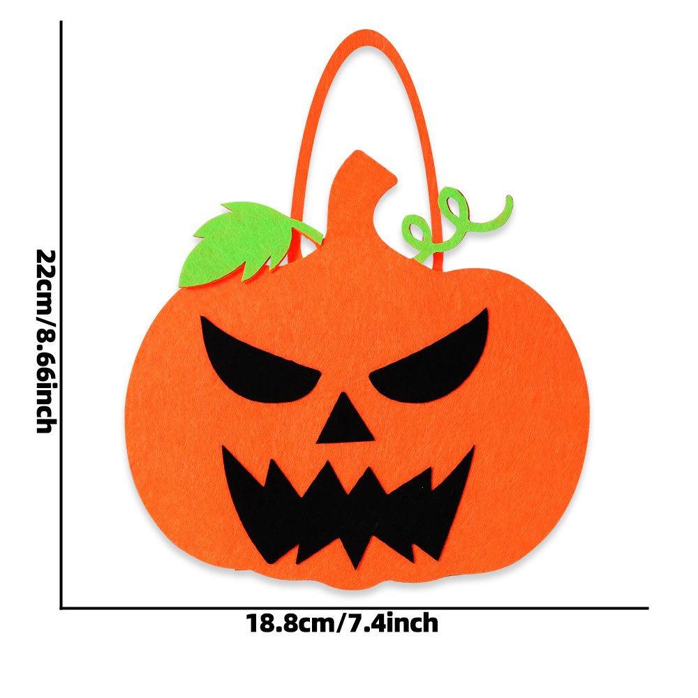 Felt Material Halloween Trick-or-Treat Bag Non-woven Tote Handheld Size Halloween Gift Bag Stereo Design Classic Elements