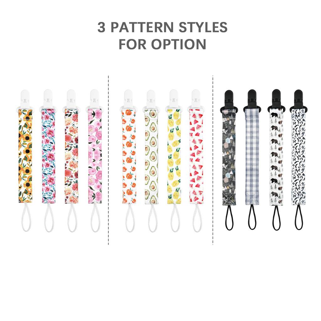 4 шт./упак., зажим для детской соски, держатели для соски, моющиеся, с красивыми узорами для маленьких мальчиков и девочек