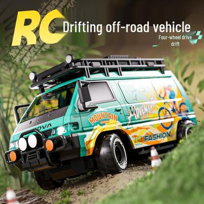 Высокоскоростной гоночный фургон на радиоуправлении: 4WD, Дрифт, Перезаряжаемый, Свет, Сменные шины, Игрушка для бездорожья для детей