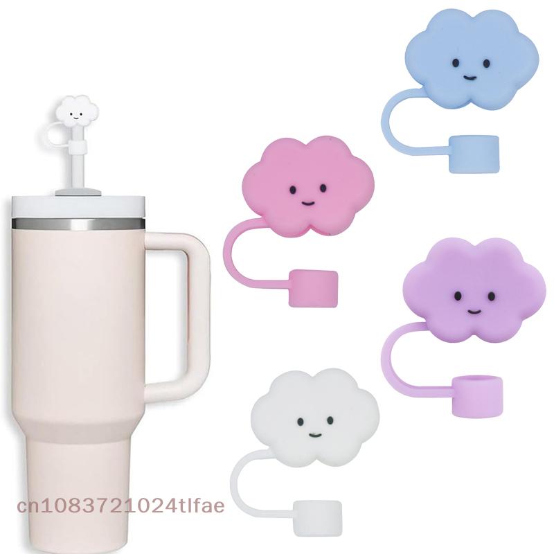 Cute Animals Cloud Shaped Straw Toppers For 30/40 Oz Tumbler 10mm Silicone Straw Tips Cover Dust-Proof Straw Cap Cup Accessories