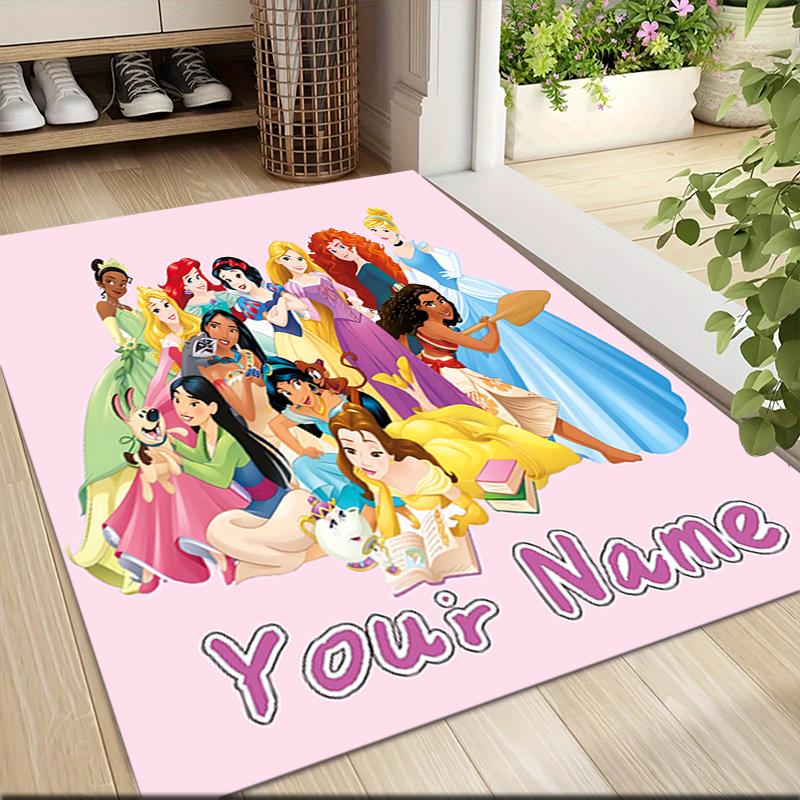 Custom Name Princesses Together Carpet Rug Customizable Soft Washable Anti-Slip Home Living Room Sofa Mats Personalized Rug. 090991