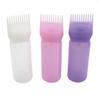 120ml Plastic Hair Dye Refillable Bottle Applicator Comb Dispensing Salon Hair Coloring Hairdressing Styling Tool Random Color
