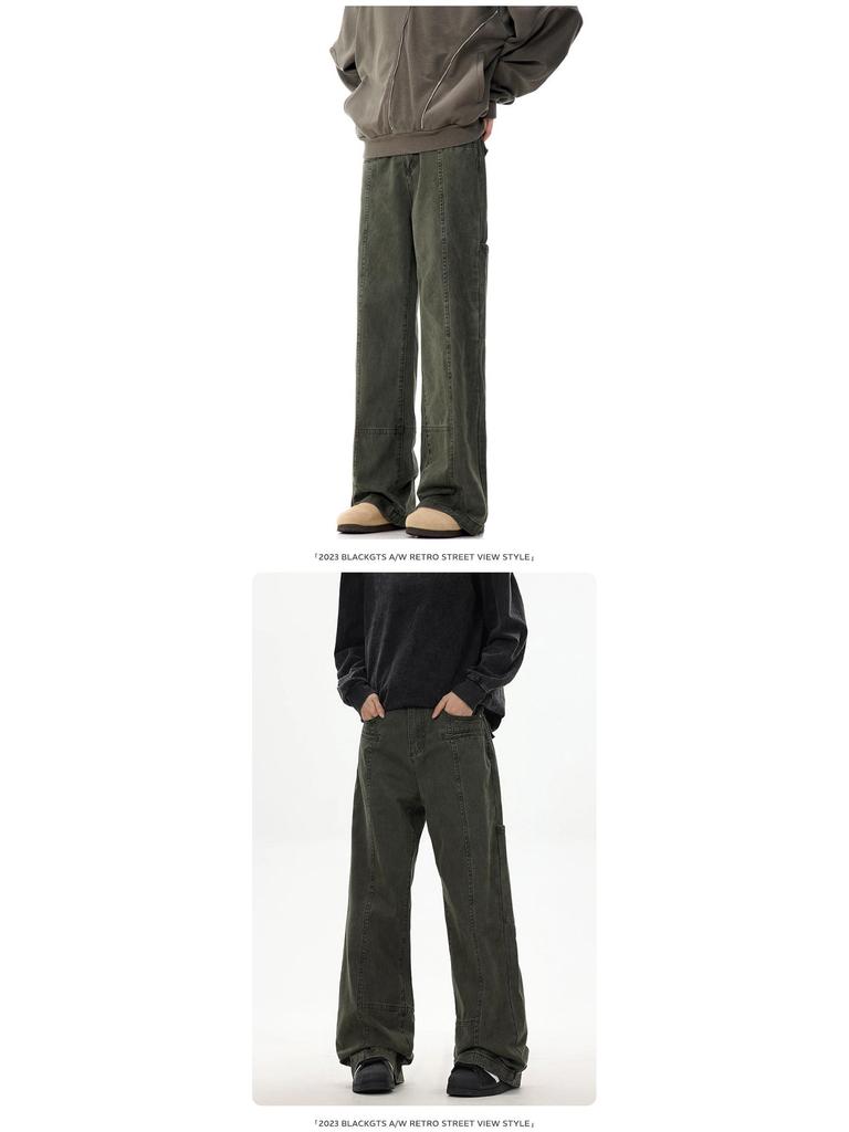 GTS Vintage 2024 Свободный прямой комбинезон из стираного хлопка